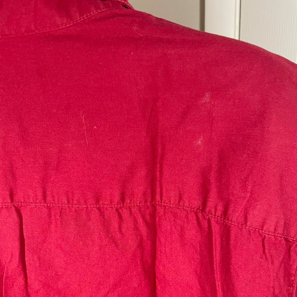 Columbia Men's XL Button Up Shirt Short Sleeve Solid Red Regular Fit 100% Cotton - Picture 6 of 6